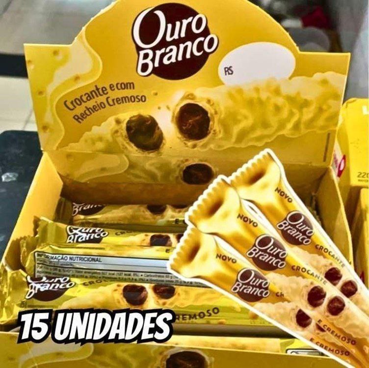 Ouro Branco - Stick Wafer Recheado pacote com 15 unidades de 25g