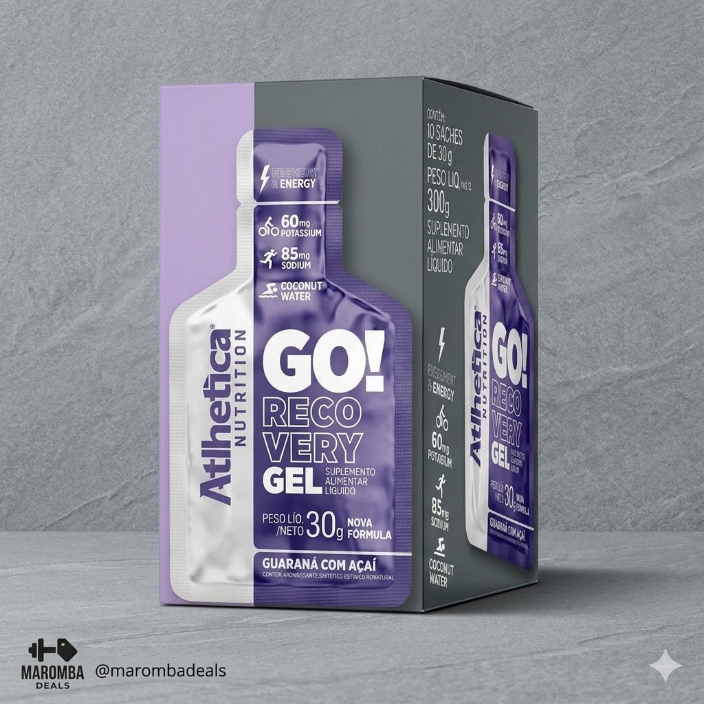 Go Energy Gel (10 Sachês) - Sabor Guaraná e Açai, Atlhetica Nutrition, Roxo