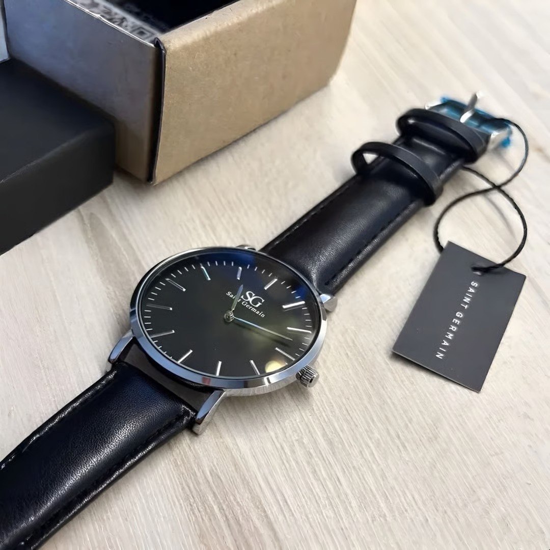 🤓Relógio Masculino Saint Germain Murray Caixa Prateada de 40mm