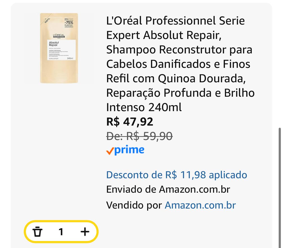 L'Oréal Professionnel Serie Expert Absolut Repair, Shampoo Reconstrutor para Cabelos Danif...