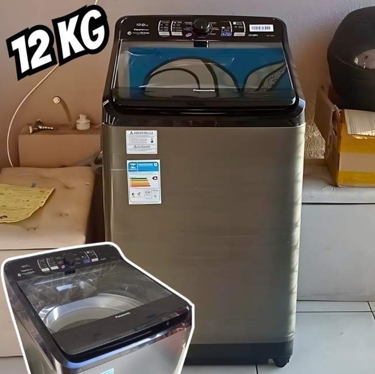 Panasonic Máquina de Lavar 12kg Titânio 220v NA-F120B1T