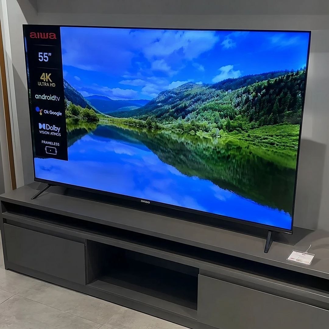 Smart TV AIWA 55” Android 4K Borda Ultrafina Dolby Vision&Atmos AWS-TV-55-BL-01-A