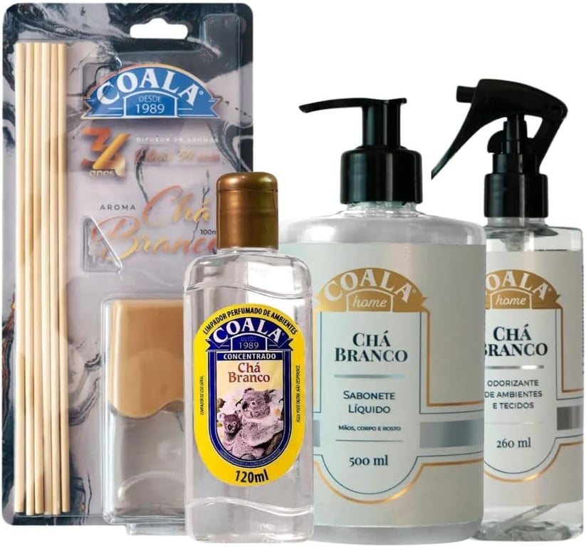 🌿 Kit Aromas Coala – Chá Branco | Perfume Sofisticado para Trans...