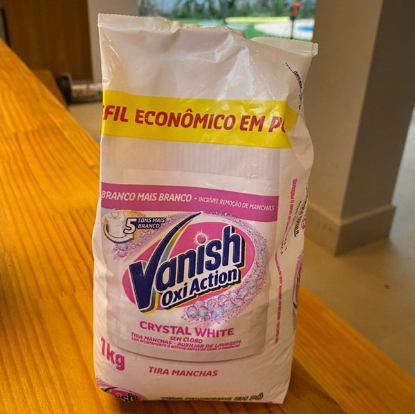 Vanish Oxi Action Tira Manchas em Pó Crystal White Refil Econômico Roupas Brancas - 1Kg