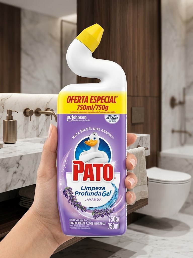 Pato Limpador Sanitário Gel Desinfetante, Lavanda, Limpeza Profunda, 750ml