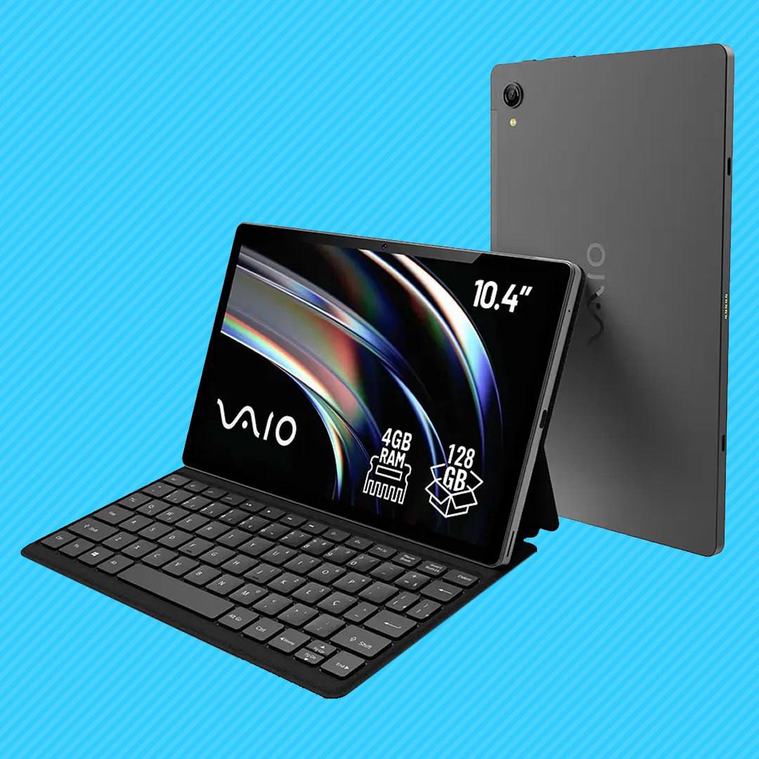 Tablet Vaio Tl10 4gb Ram 128gb Octa-core, Tela 10.4 2k, 4g Wifi Dual Band, Câmera 8mp + Selfie 5mp, 7000mah, Android 16, Com Teclado Magnético De Conexão Inteligente Preto