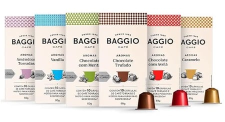 Kit de Cápsulas de Café Experience Baggio Café, compatível com Nespresso, contém 60 cápsul...