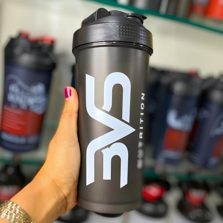 Coqueteleira / Shaker Preta - Academia 600ml - 3vs Nutrition