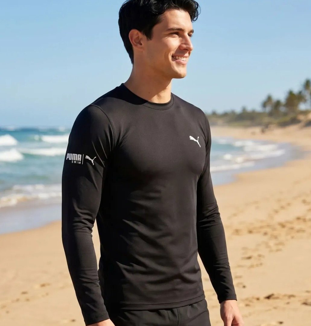 Camiseta Puma Térmica Manga Longa Proteção Uv 50+ Masculina - Tam. P ao GG