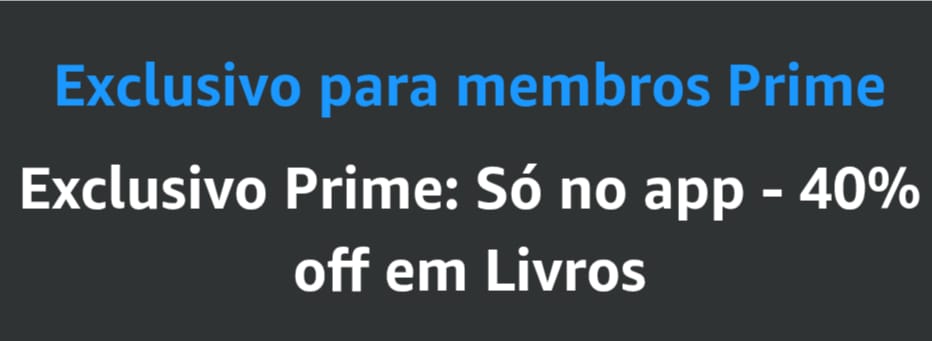  CUPOM DE 40% OFF NA AMAZON PARA LIVROS 