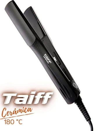 Taiff Chapinha Prancha Alisadora de Cabelo Original Taiff Clássica Cerâmica 180º Preta Biv...