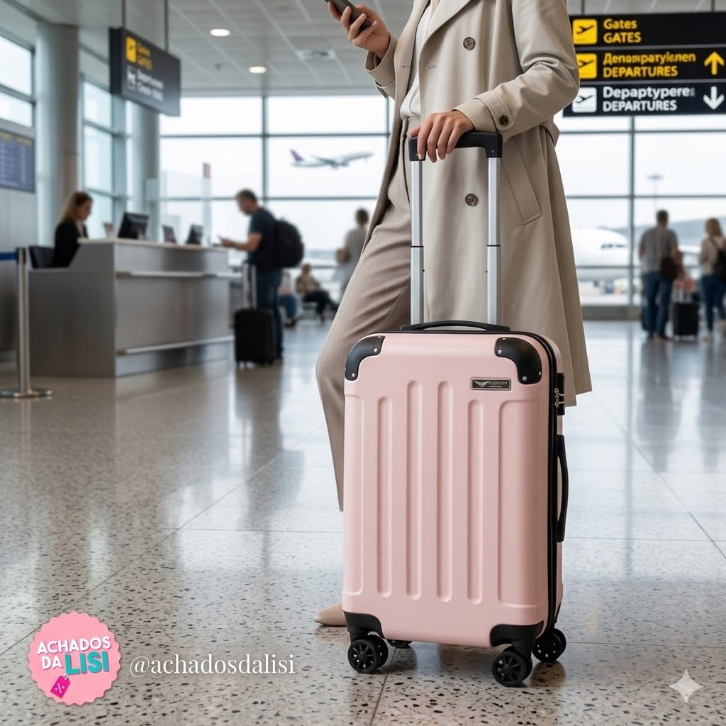 Mala De Viagem Bordo Mão Pequena 10kg Abs Cadeado 360
