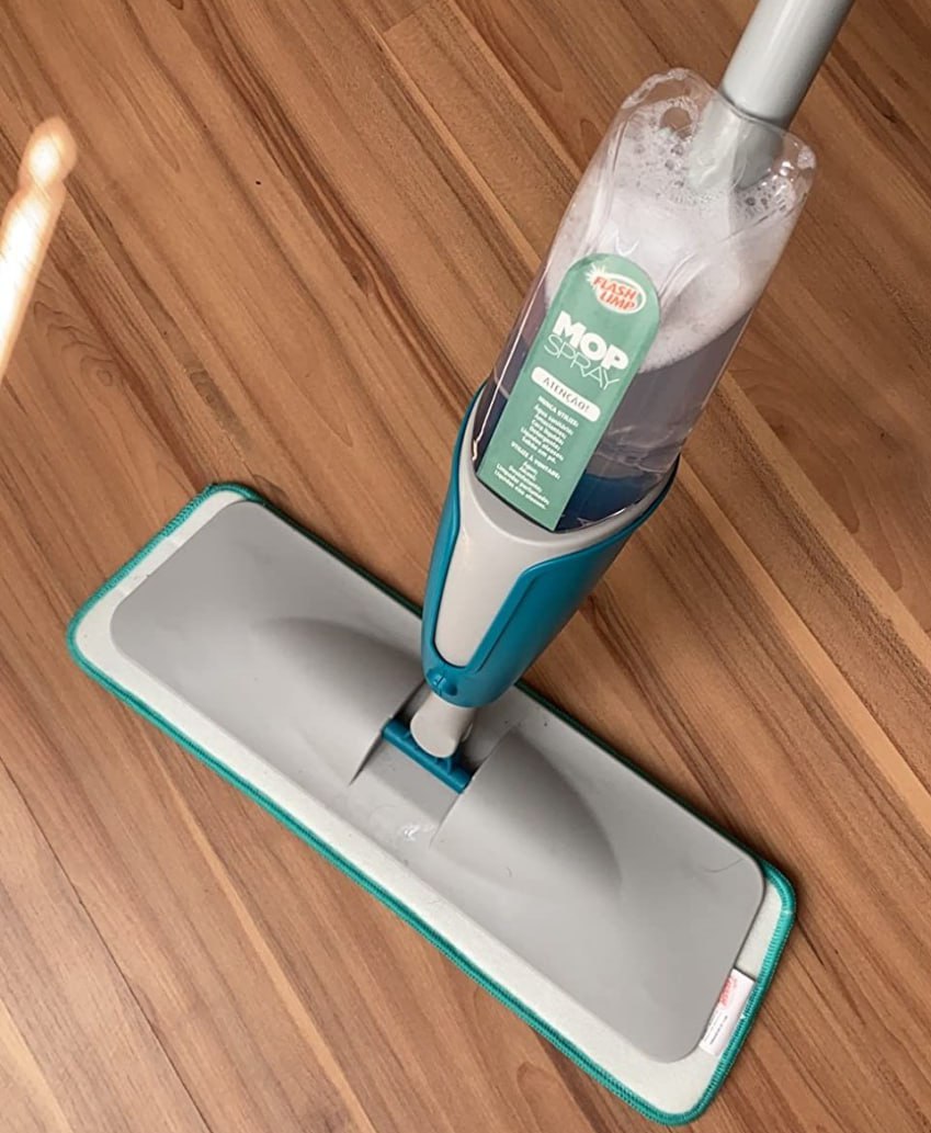 Mop Spray Limpeza Dispenser Reservatorio Giratorio 360 Pano Microfibra Cabo Inox Esfregão ...