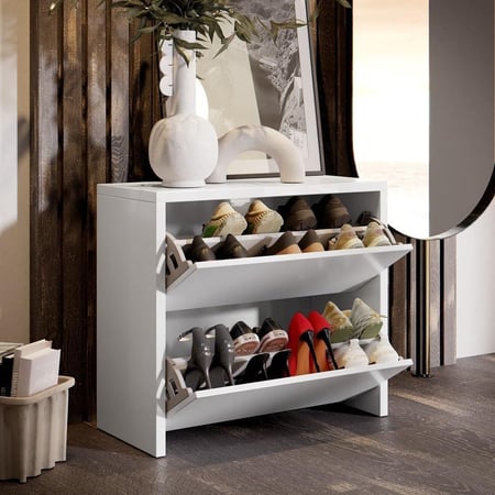 Sapateira Articulada Safira 2 Portas Basculante Mell (Branco)