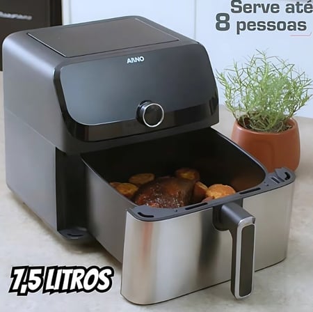 Air Fryer Arno Expert Maxxi AFD7 com Timer Inox 7,5L