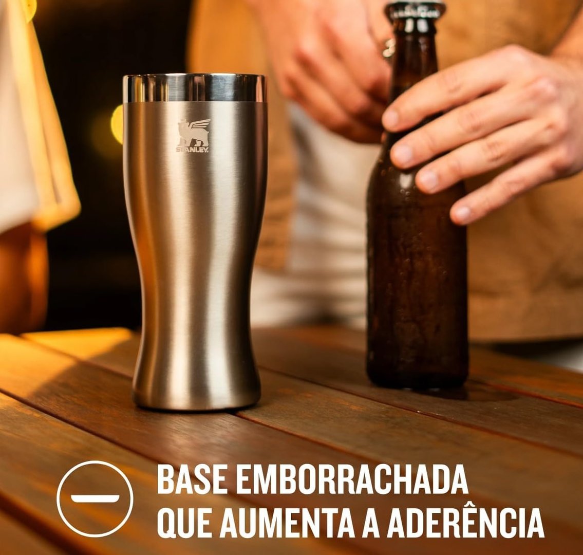 Stanley - Copo Térmico Pilsner, 444ml, Copo para Bebidas Frias ou Quentes, Stainless Steel