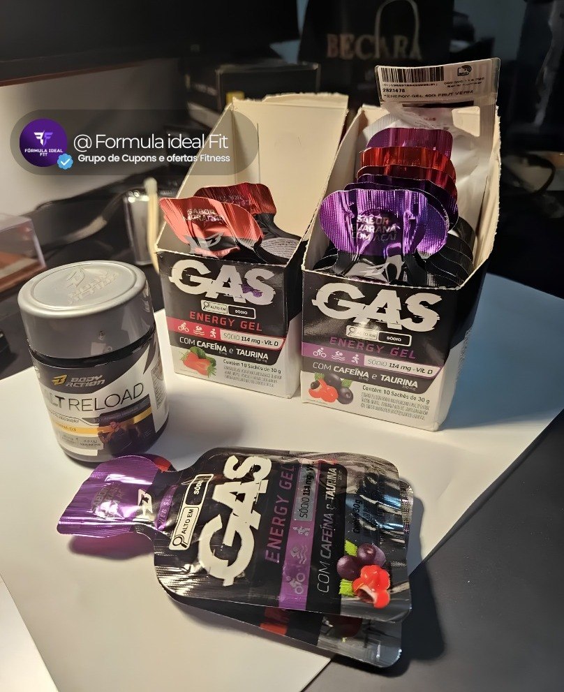 Combo 2x Caixas Gas Gel 20 Sachês + Salt Reload Bodyaction