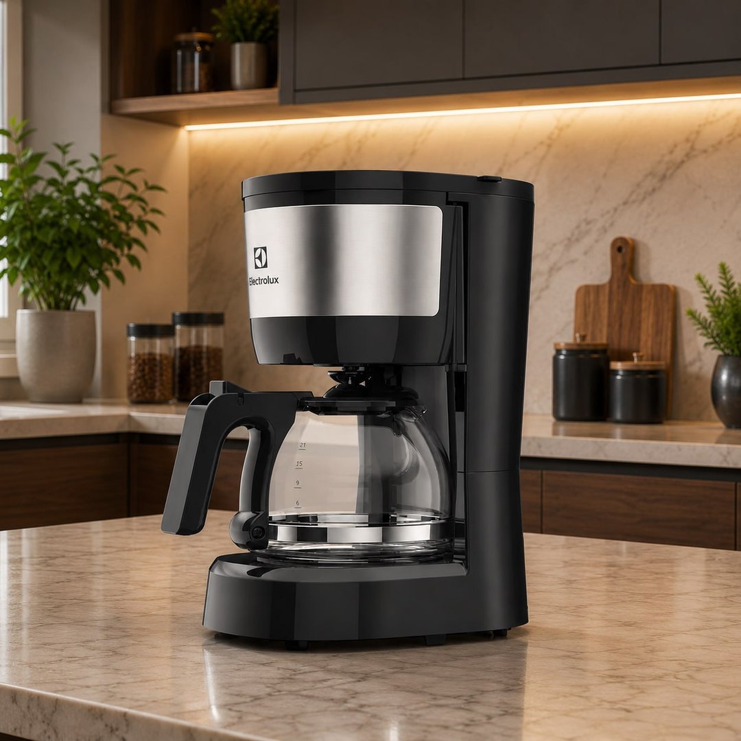 Cafeteira Elétrica Electrolux , Acabamento Inox, 15 Xicaras 600ml -Preto 127v