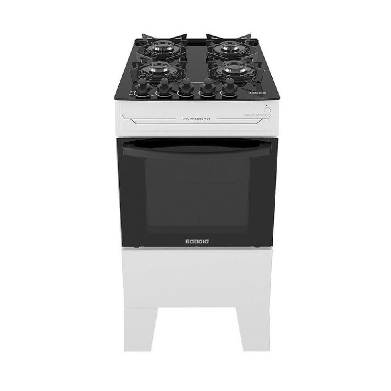 Fogão de Piso Itatiaia 4 Bocas Electra Glass Plus Branco - Bivolt