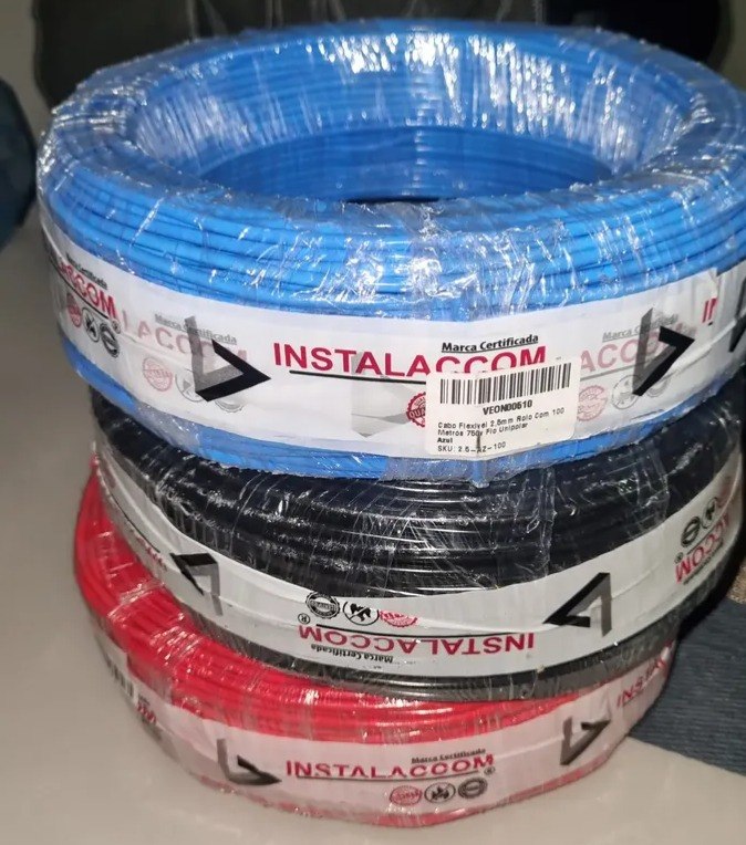 Cabo Flexível 2,5 Mm² Illuminix Rolo Com 100 Metros 750v - Azul, Verde ou Vermelho