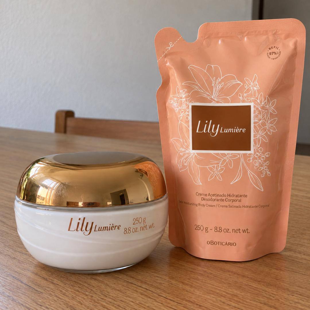 Kit Lily Lumière: Creme Hidratante Corporal 250g+ Refil 250g