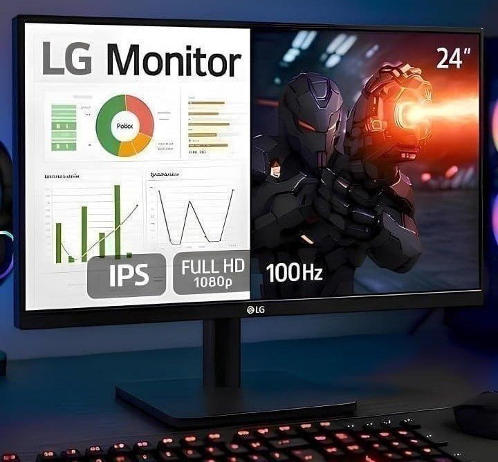 Monitor Gamer LG 24ms500-b 24ms Ips Fullhd 100hz Ajuste De Inclinação Negro