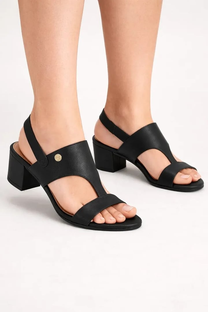 Sandália Feminina Moda Salto Grosso Confortável Original