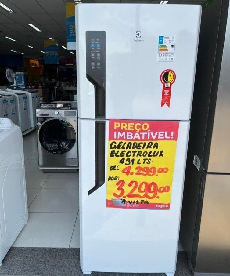 Geladeira Electrolux Frost Free 431L Efficient AutoSense Duplex Branca - 110v/220v