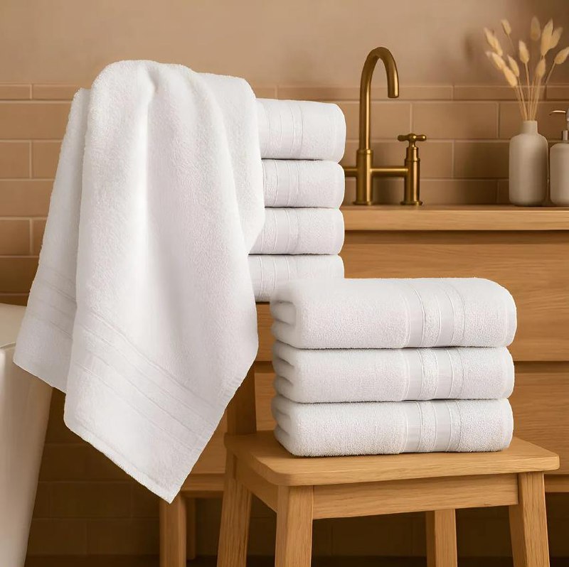 Kit 5 Toalhas Banho Gigante Grossa Hotel Luxo 75x150cm 480g Branco Hotel