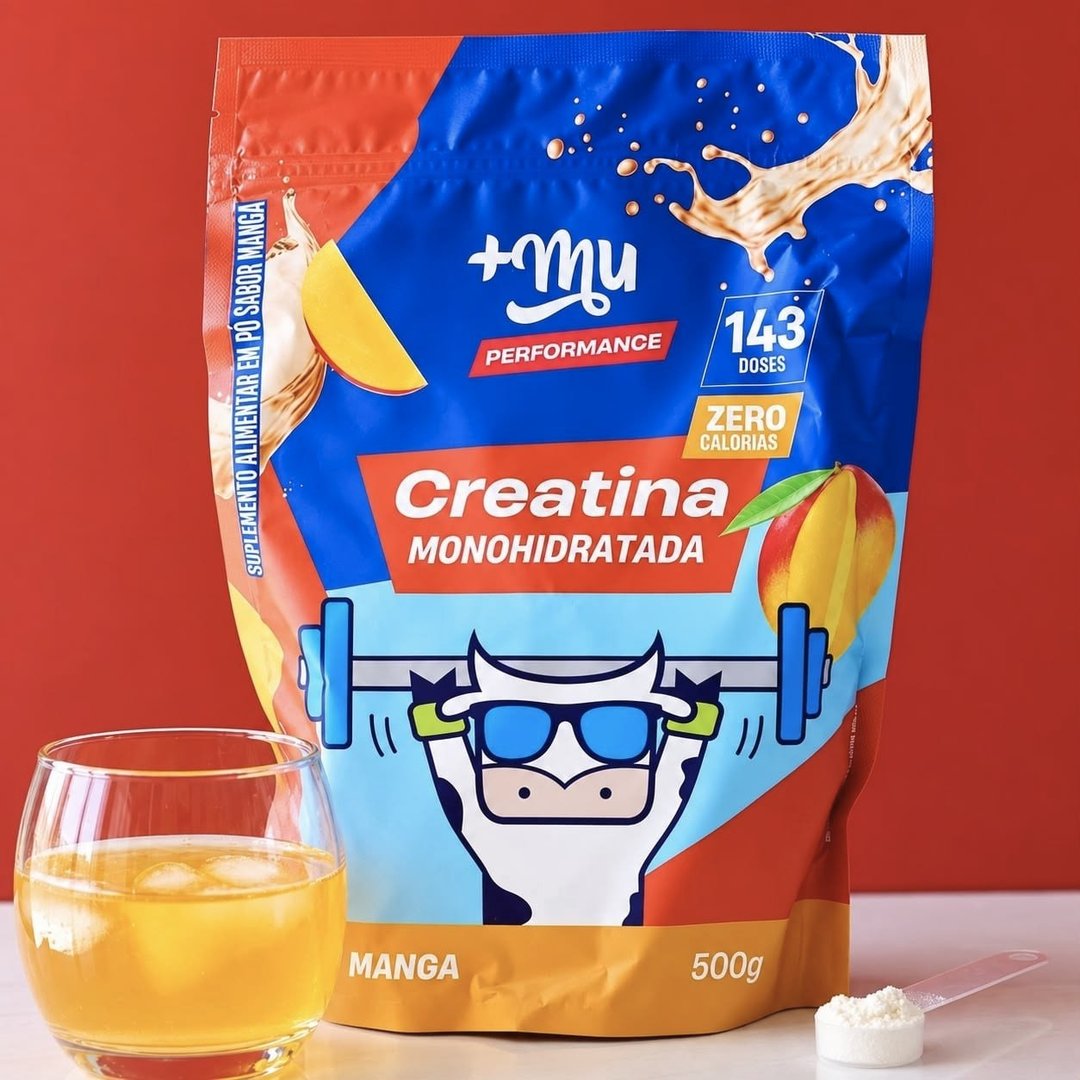 Creatina Refil 500g Performance 100% Pura Sabor Manga +mu