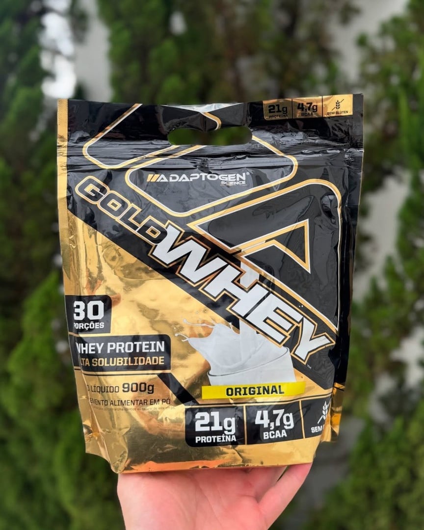 Adaptogen Science Gold Whey Refil Concentrado 900g Sabor Morango