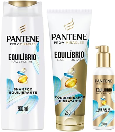 Pantene Kit PRO-V Miracles Equilíbrio Raiz e Pontas com Shampoo para cabelos 
mistos 300 m...