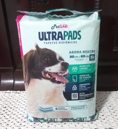 Tapete Higiênico p/ Cães Ultra Pads Aroma Neutro 80cmx60cm - 30 Unidades