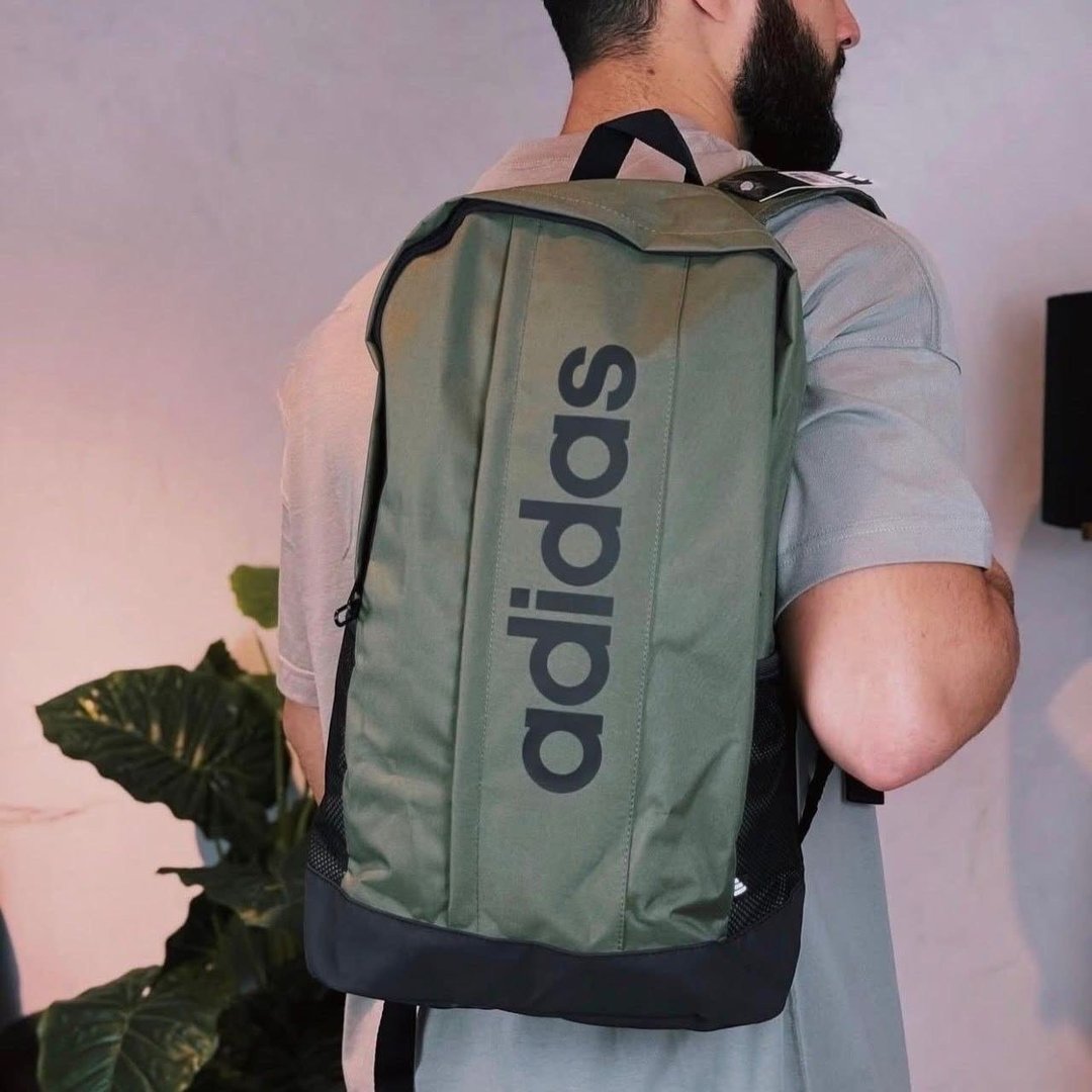 Mochila Linear Olive Strata Black adidas Verde Liso