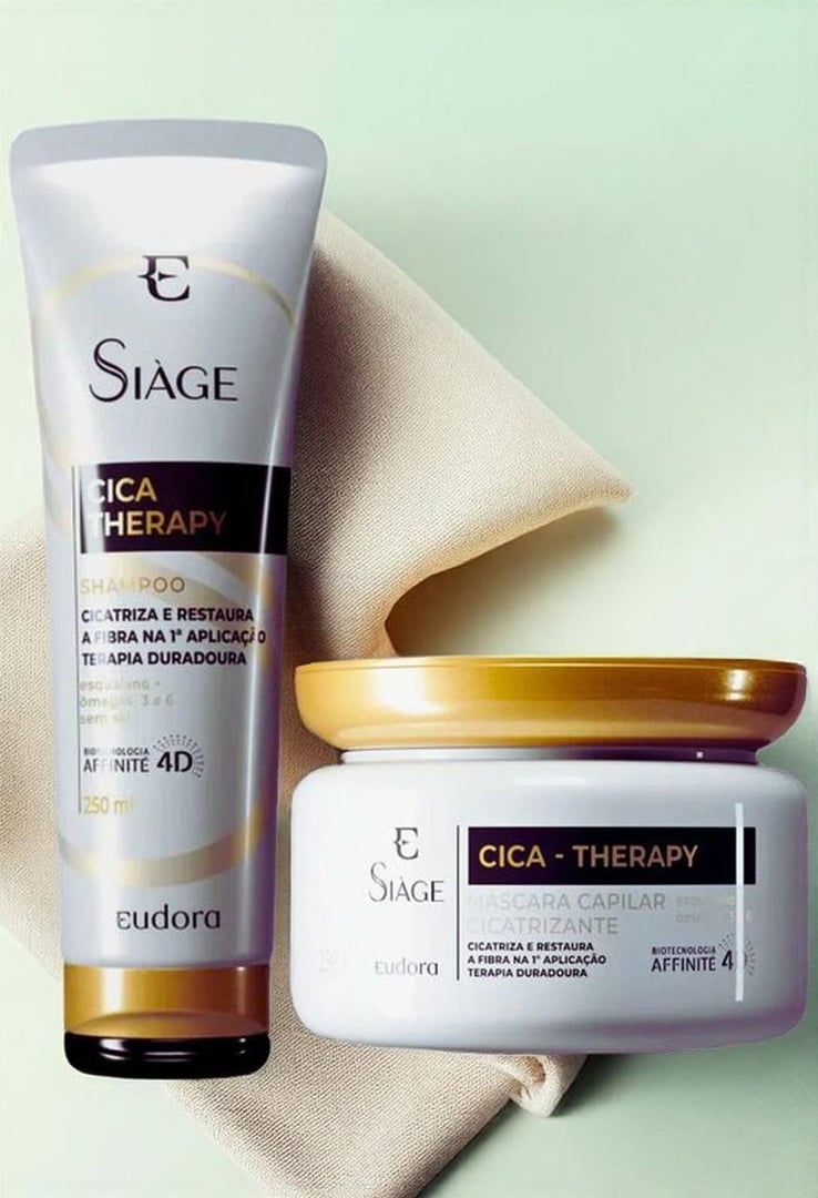 Kit de Tratamento Capilar Eudora Siàge Cica-therapy Shampoo e Máscara