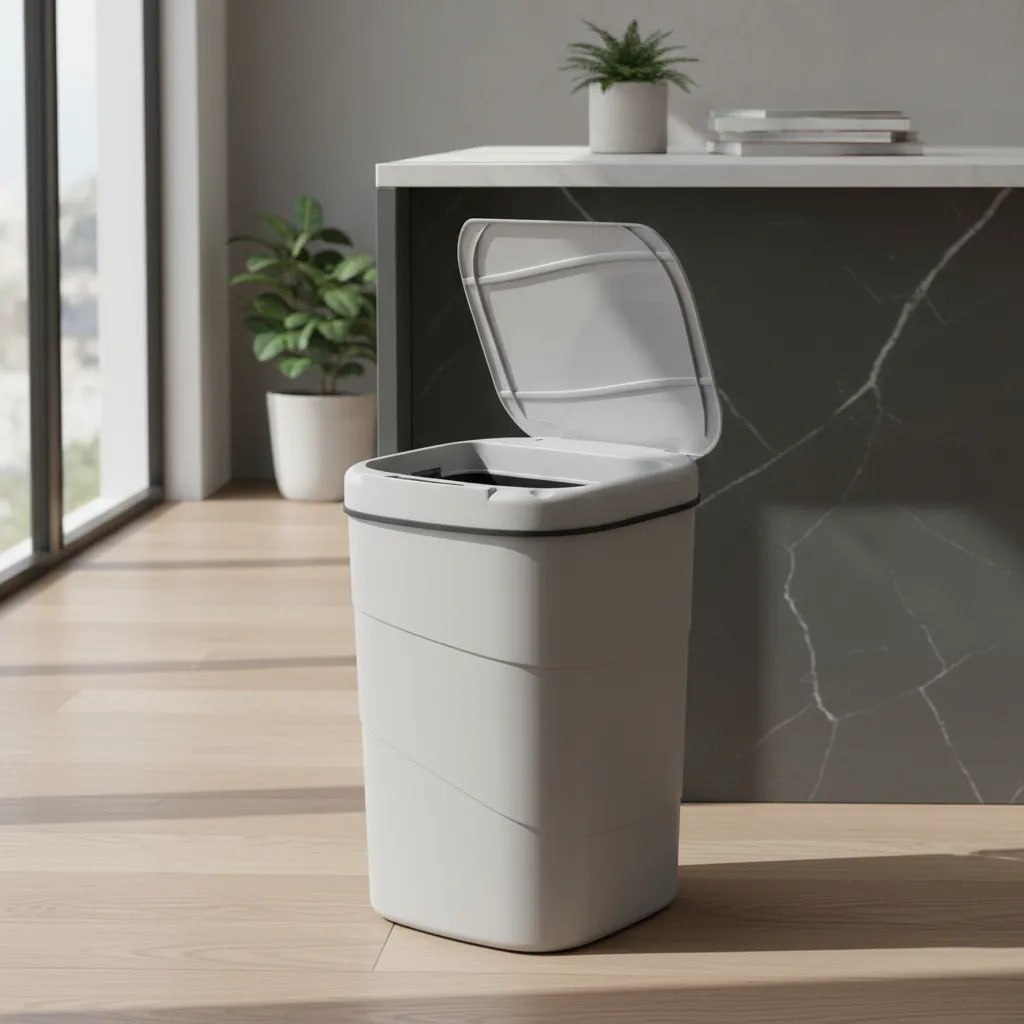 Caixote Do Lixo Inteligente Com Sensor Automático, 16 Litros, Adequado Para Casas De Banho...