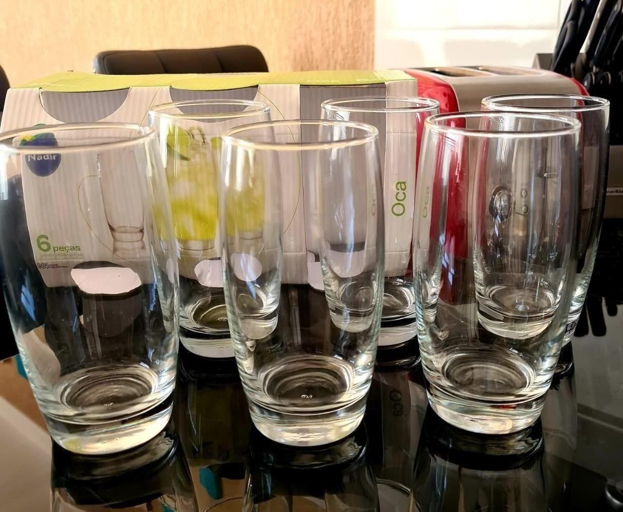 Jogo 6 Copos de Vidro 300ml Nadir Oca Long Drink