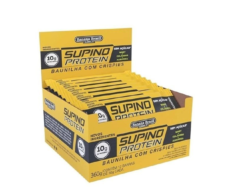 Banana Brasil Display Barra De Proteína Supino Protein Baunilha Com Crispies - 12 Unidades...