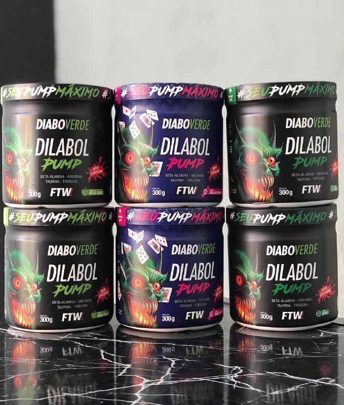 Dilabol Pump Pré Treino Pote 300g Sabor Limão Diabo Verde - FTW