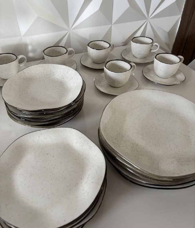 Aparelho De Jantar 30 Peças Ryo Maresia Oxford Porcelana Off White E Marrom Marrom E Branco Liso