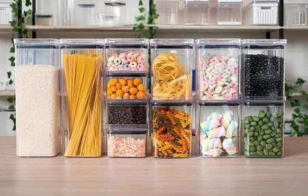 Kit Potes Porta Mantimento Hermético Quadrado Cozinha 12 Uni
