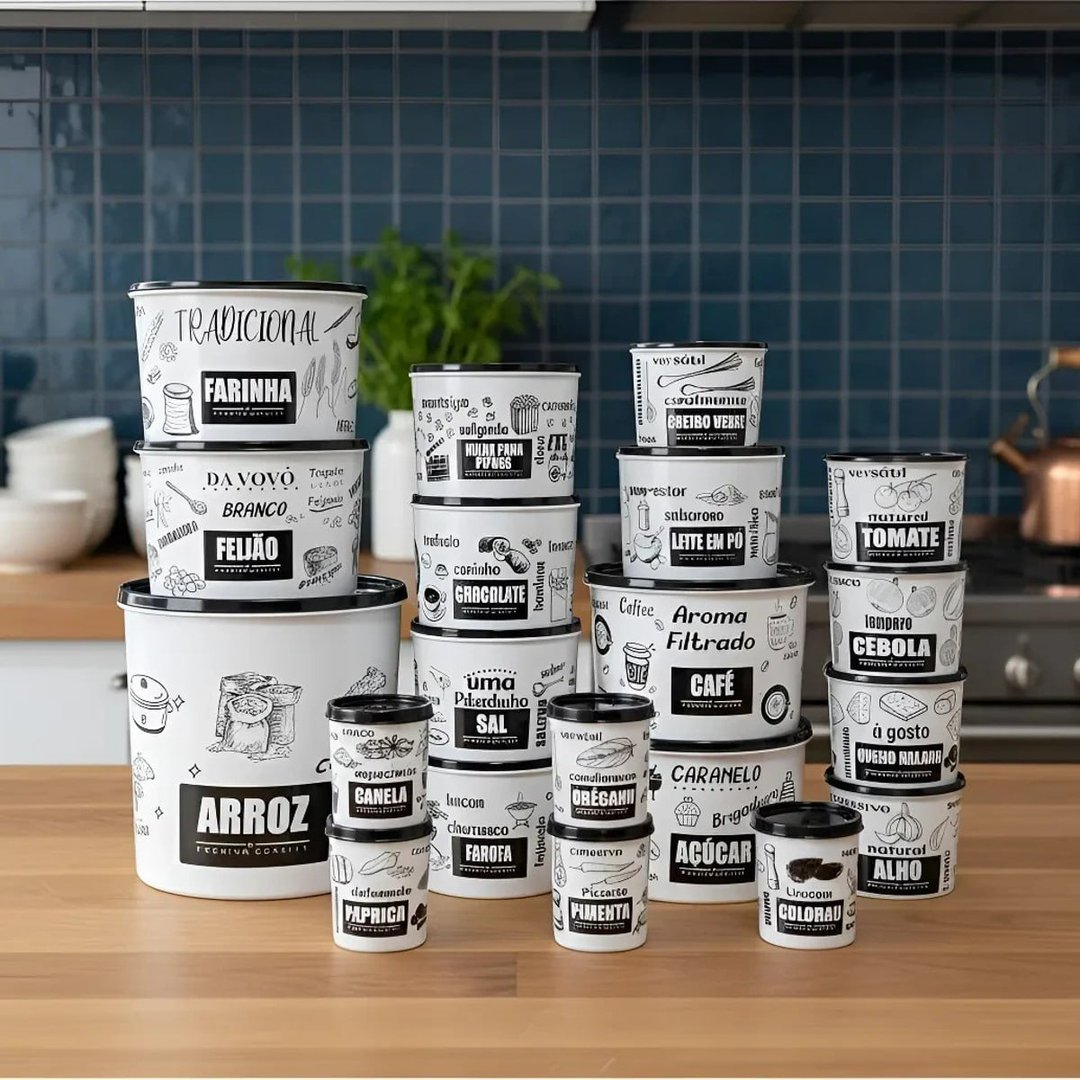 Super Kit 20 Potes Para Mantimentos Organizar Alimentos