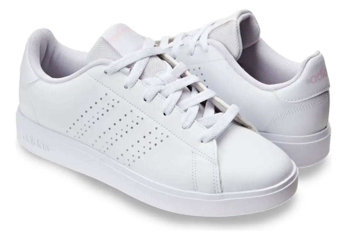 Tênis Feminino Advantage Base 2.0 adidas Ftwwht/ftwwht/clpink Liso