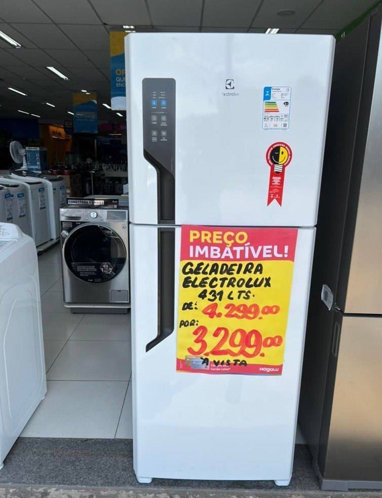 Geladeira Electrolux Frost Free 431L Efficient AutoSense Duplex Branca - 110v/220v