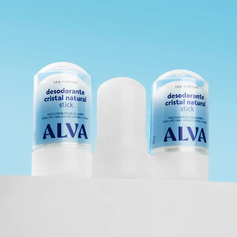 Desodorante Alva Crystal Natural E Vegano Para Pele Sensível 60g Sem Fragrância