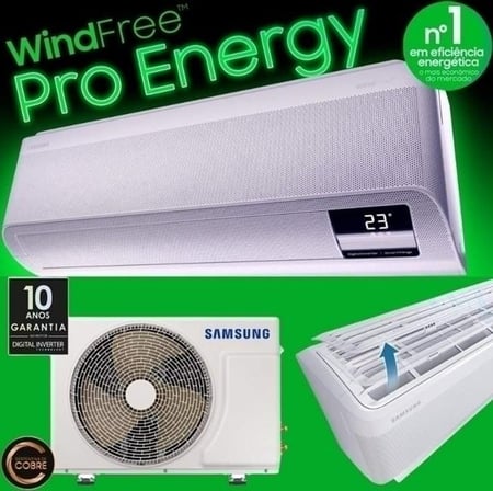 Ar Condicionado Split Hi Wall Inverter Samsung WindFree Connect 12.000 Btus Frio 220V