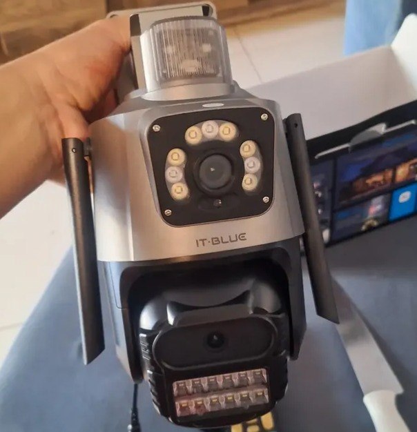 Câmera IP Ptz it.blu sem fio dupla de 6 MP, cor cinza escuro