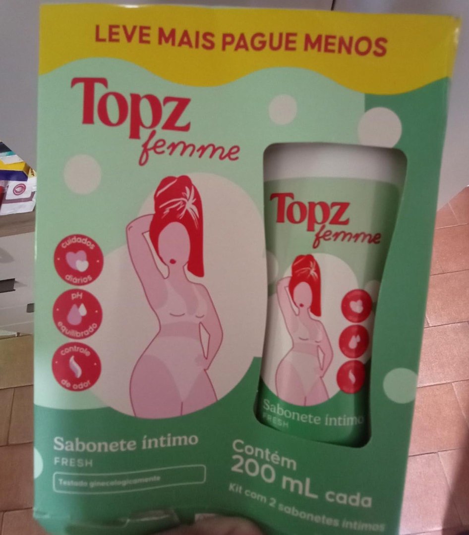 Kit 2 Sabonete Intimo Topz Branco Natural Fresh 200ml cada