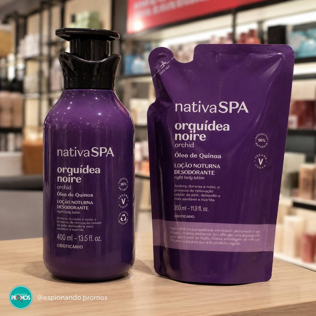 Nativa Spa Kit Orquidea Noire Loção Corporal 400ml Com Refil 350ml