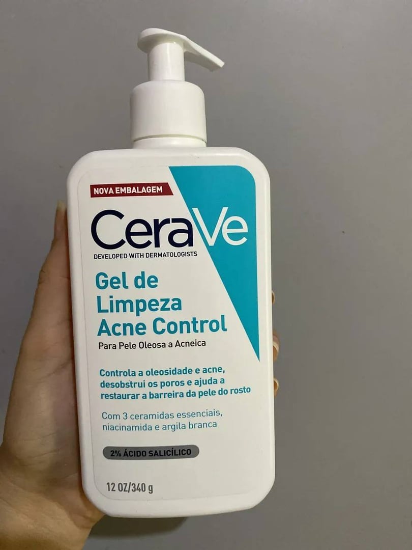 CeraVe Gel de Limpeza Acne Control, para Pele Oleosa e Acneica, com Ácido Salicílico, Niac...